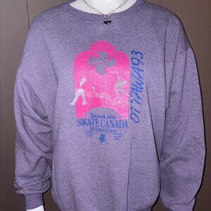 Vintage SunLife Skate Canada Ottawa 93' Purple Pullover Sweatshirt